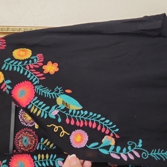 Umgee S/M Kimono Floral Embroidered Duster cardigan Boho lagenlook - Picture 4 of 10